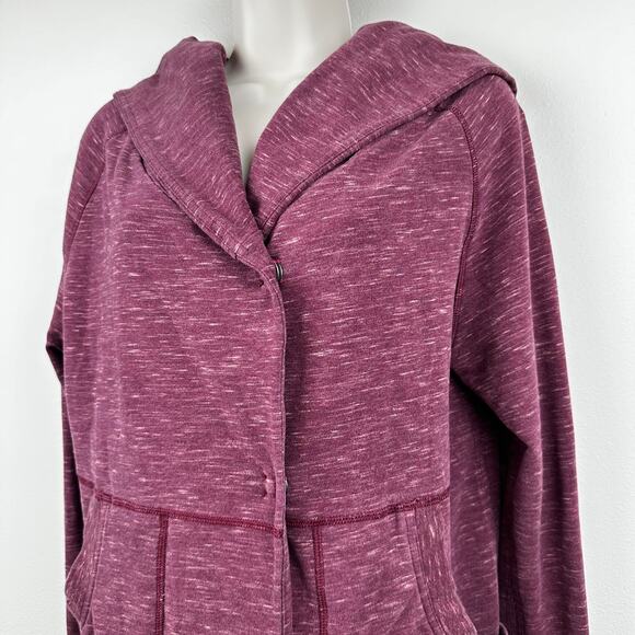 Lululemon Find Your Centre Wrap Hoodie Heathered Marled Rust Berry 4 Burgundy - Picture 6 of 14